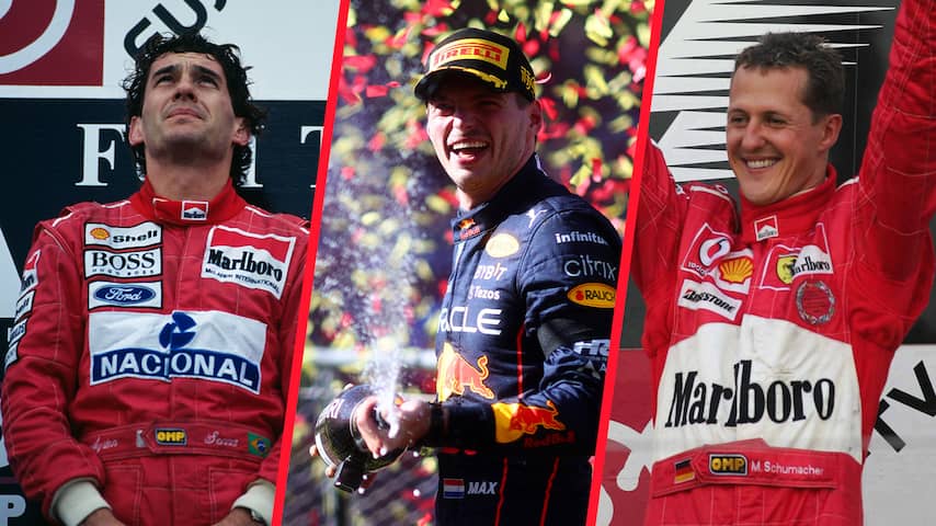 Ayrton Senna, Max Verstappen, Michael Schumacher