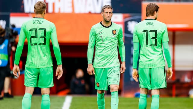 De drie keepers van Oranje: Marco Bizot, Maarten Stekelenburg en Tim Krul.