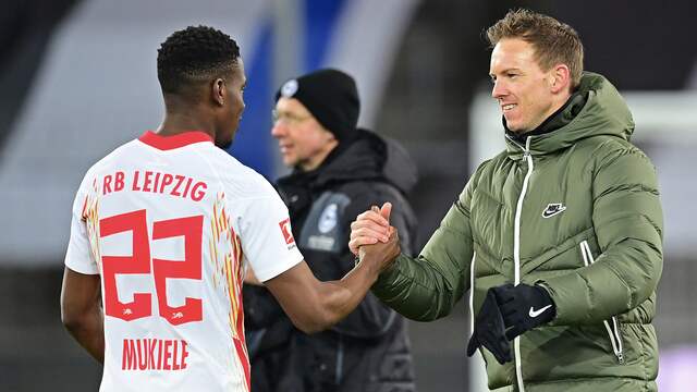 Tevreden bij RB Leipzig na de zege op Bielefeld.