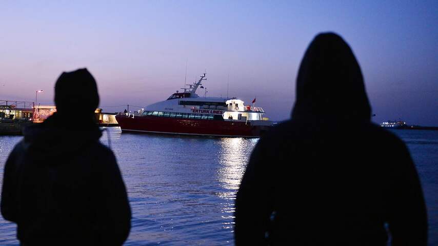 Vluchtelingen vertrokken van Lesbos naar Turkije
