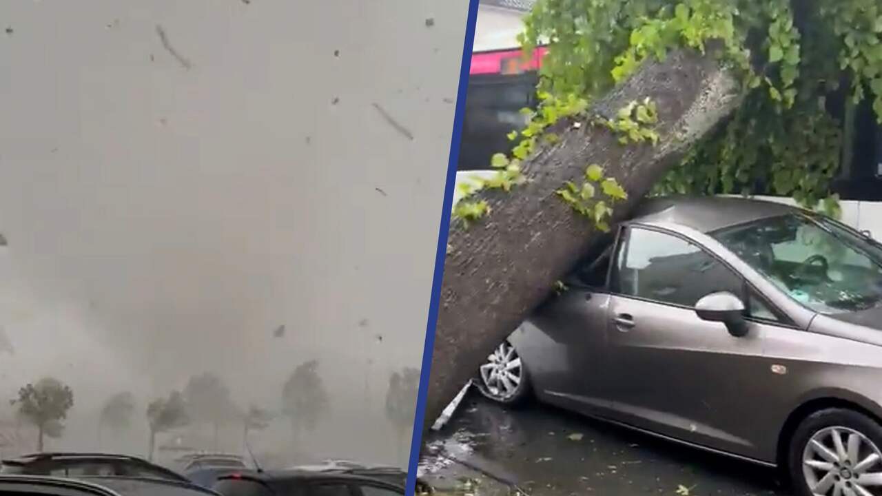 Beeld uit video: Tornado raast door Duitse stad Paderborn