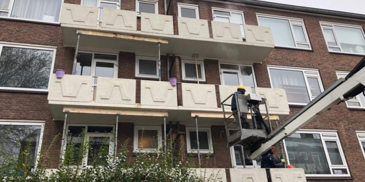 Zestig balkons met betonrot in Heuvel worden verstevigd