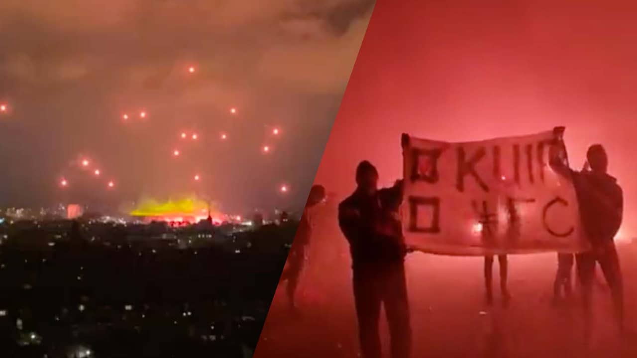 Beeld uit video: Feyenoord-fans vieren dat nieuw stadion er waarschijnlijk niet komt