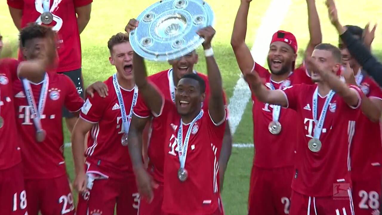Beeld uit video: Kampioen Bayern München sluit af in stijl met honderdste doelpunt