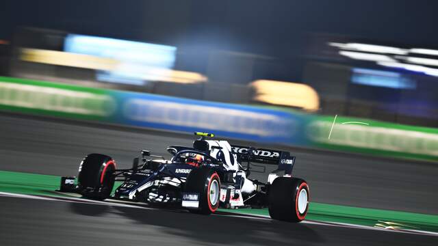 Pierre Gasly in actie tijdens de kwalificatie.