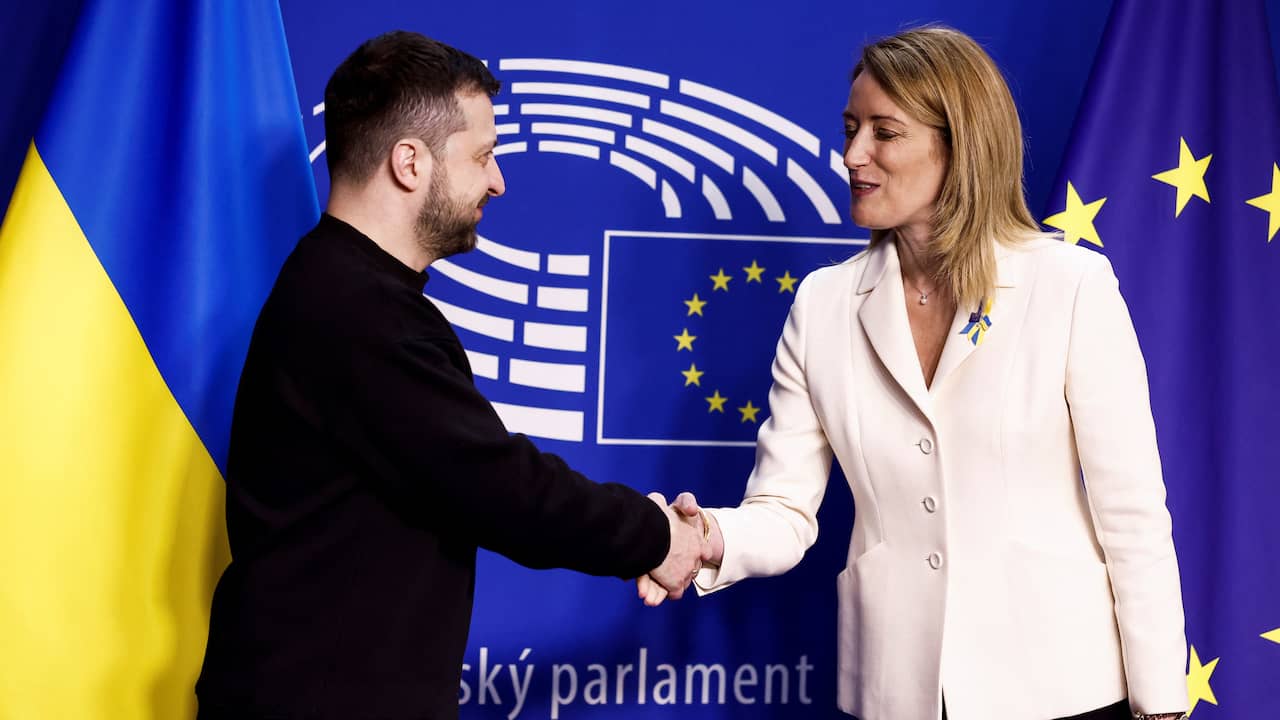 Beeld uit video: Bekijk hier live het bezoek van Zelensky op de EU-top in Brussel
