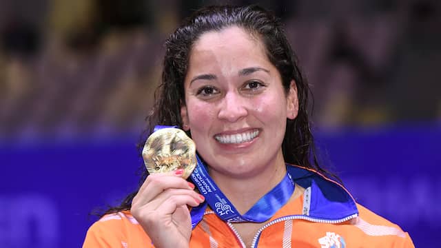 Ranomi Kromowidjojo veroverde op de 50 vlinder haar tweede Europese titel in Boedapest.
