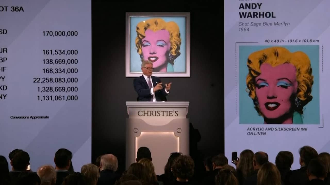 Beeld uit video: Beroemd portret van Marilyn Monroe geveild voor recordbedrag