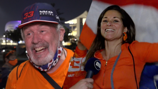 Feestende fans in Abu Dhabi: 'Eindelijk had Verstappen geluk'