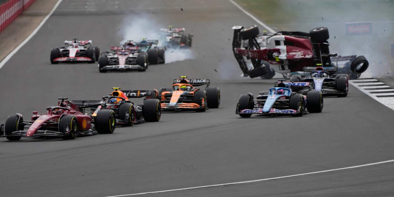 Britse Grand Prix stilgelegd na zware crash Zhou
