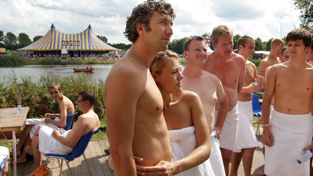 In de sauna op Lowlands
