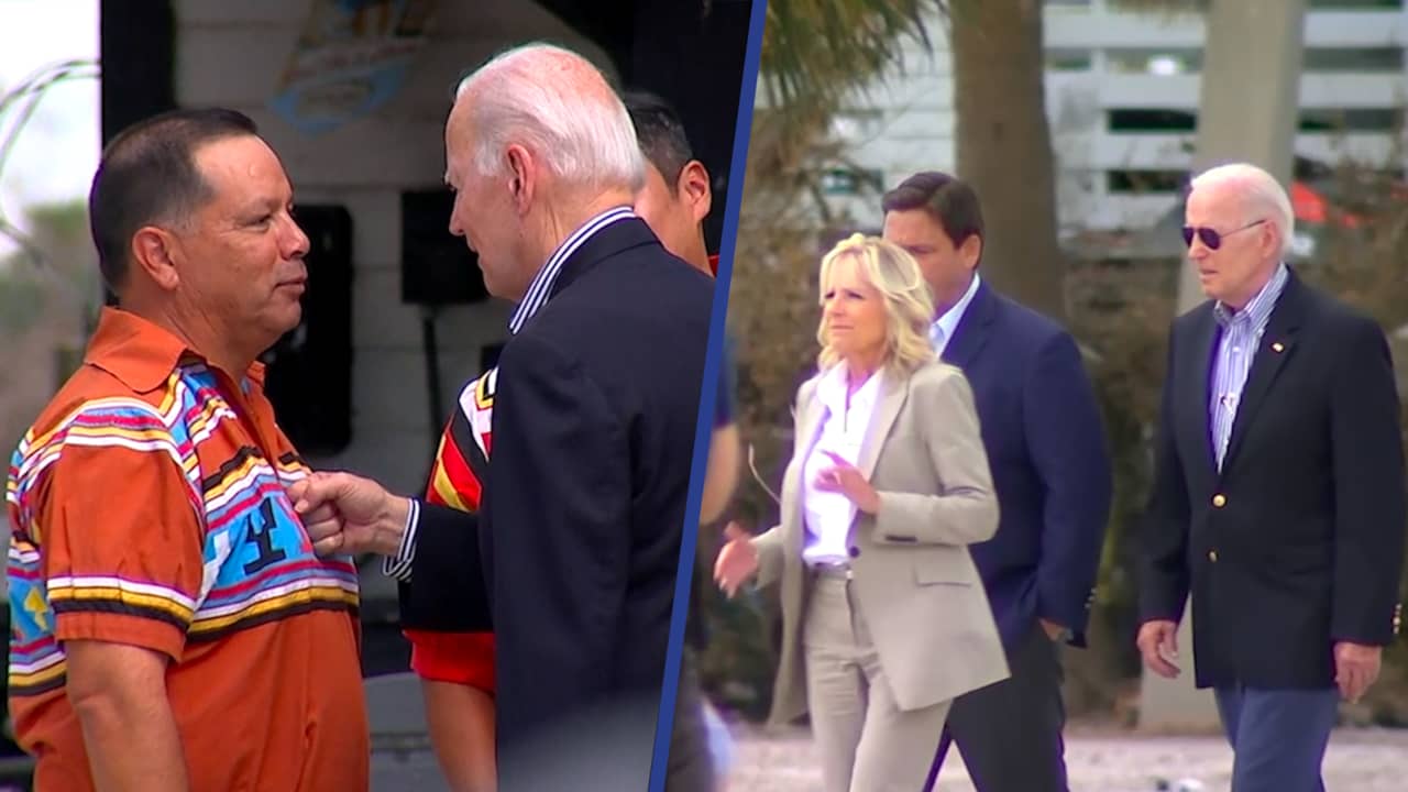 Beeld uit video: Biden bezoekt door orkaan Ian getroffen staat Florida