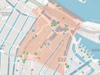 Digitale kaart met camera's en sensoren in Amsterdam