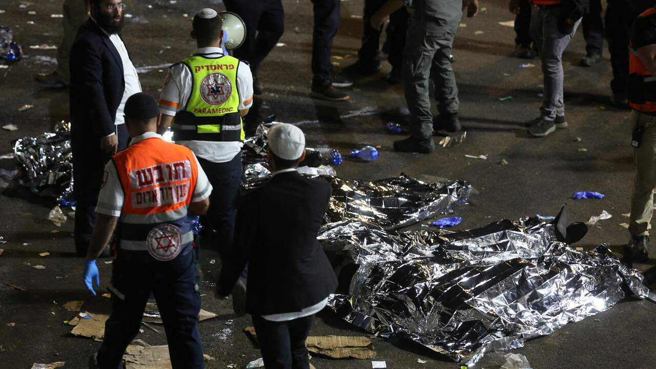 Beeld uit video: Hulpdiensten scheppen orde in chaos op feestterrein in Israël
