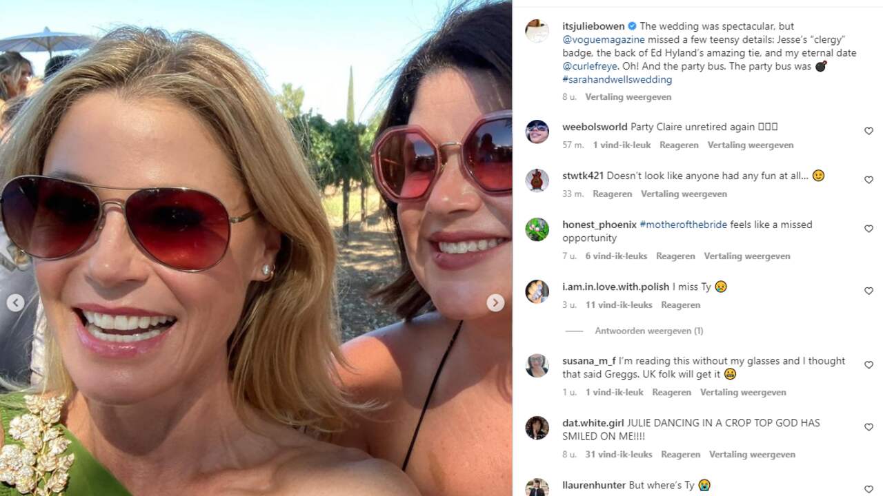 Of course, Julie Bowen couldn't miss her daughter's wedding in the series.  The actress played Haley's mother Claire.  She the actress she writes on Instagram that she had a lot of fun especially in the party bus.  (Photo: Instagram Julie Bowen)