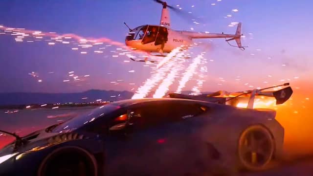 YouTuber laat Lamborghini vanuit helikopter beschieten met vuurwerk