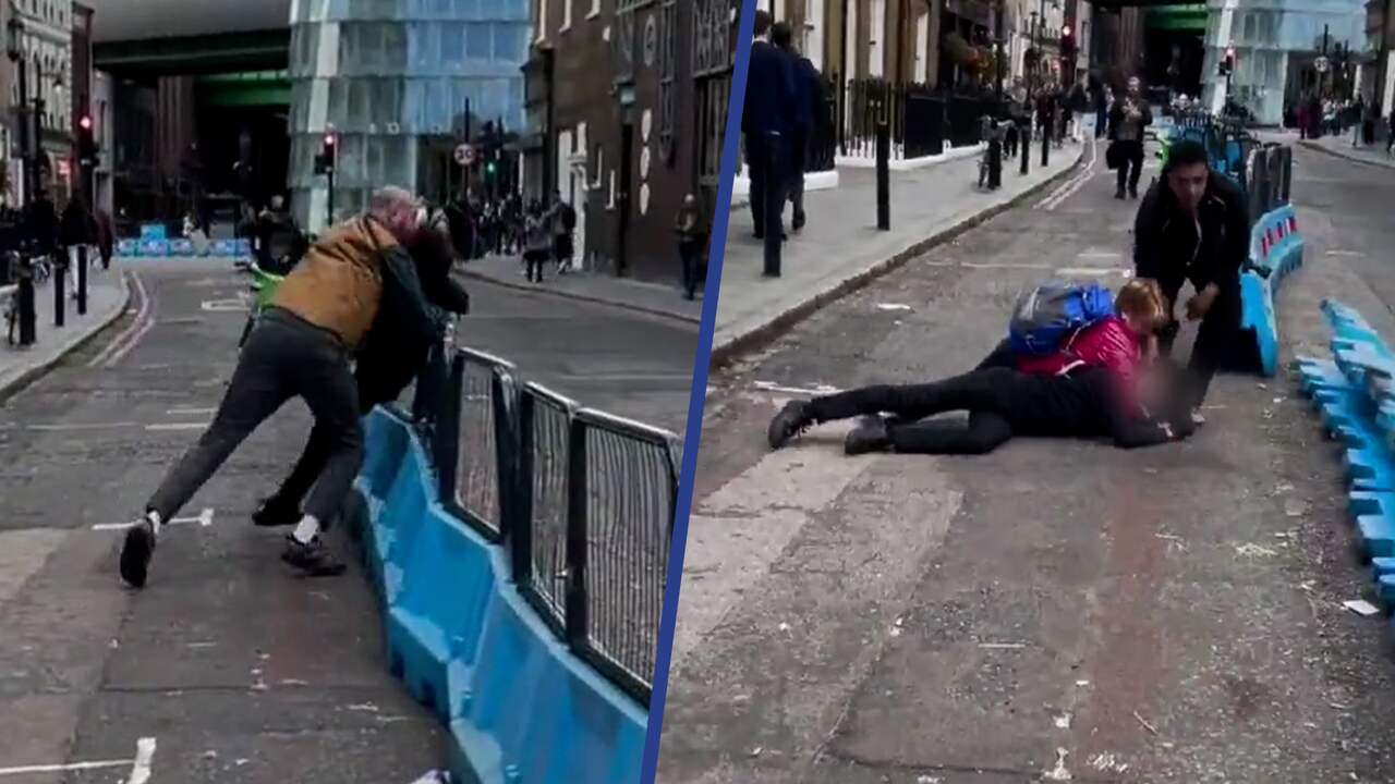 Beeld uit video: Omstanders vangen vluchtende telefoondief in Londen