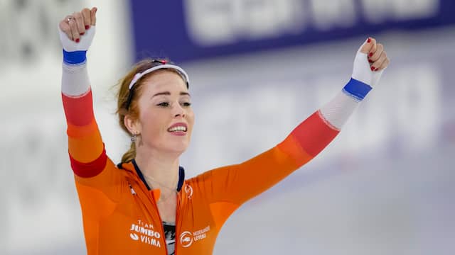 Antoinette de Jong viert haar tweede Europese titel.