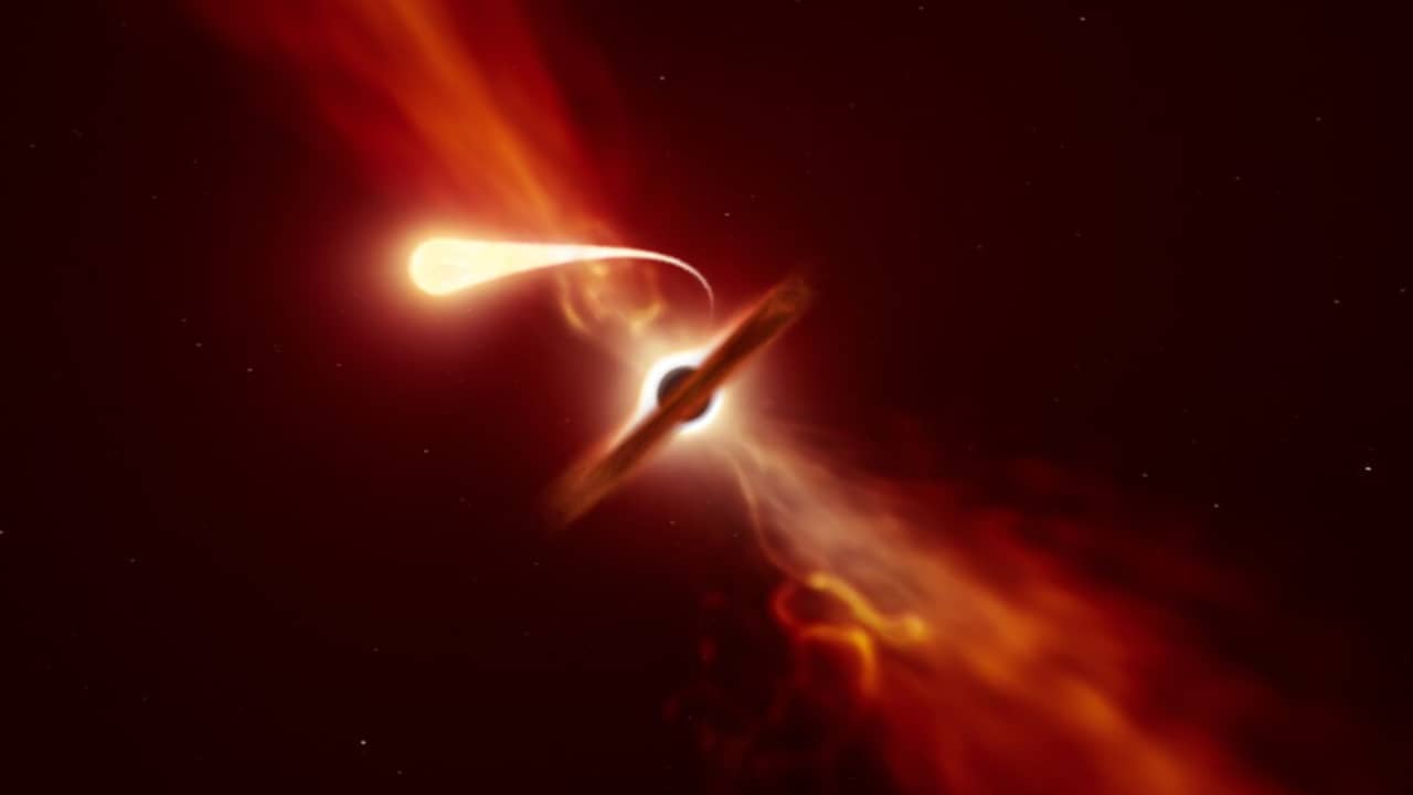 Astronomers see how black hole absorbs stars like ‘spaghetti string’ |  NOW