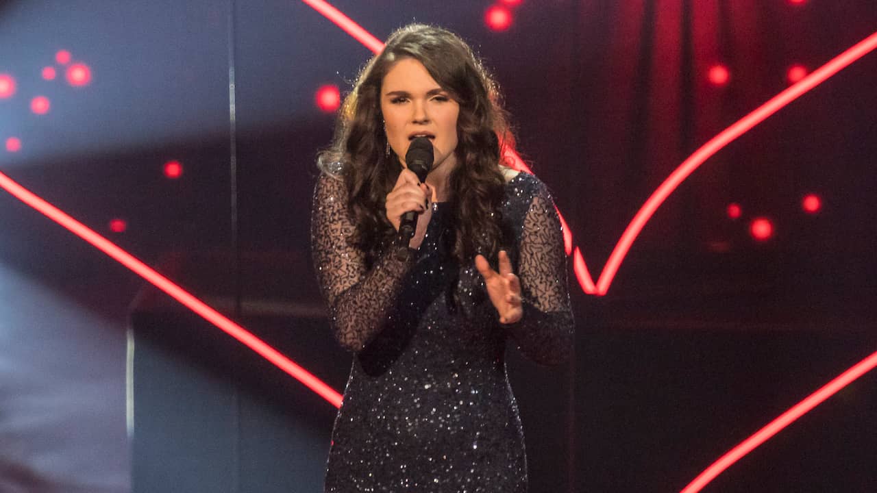 Wijnhoven tijdens de finale van The Voice in 2018.