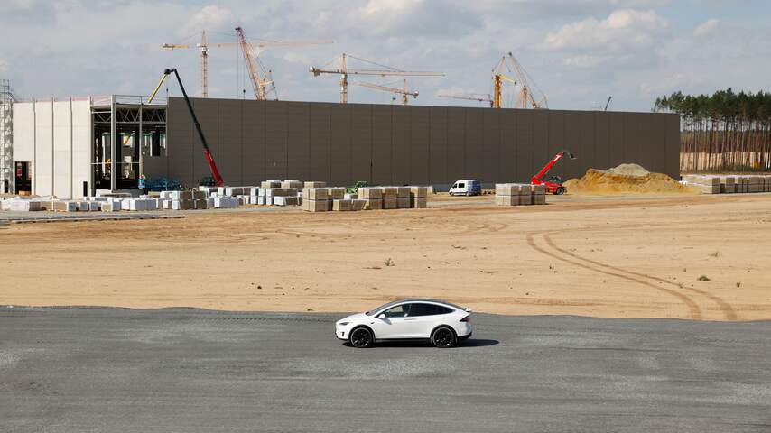 De Gigafactory van Tesla in Berlijn.
