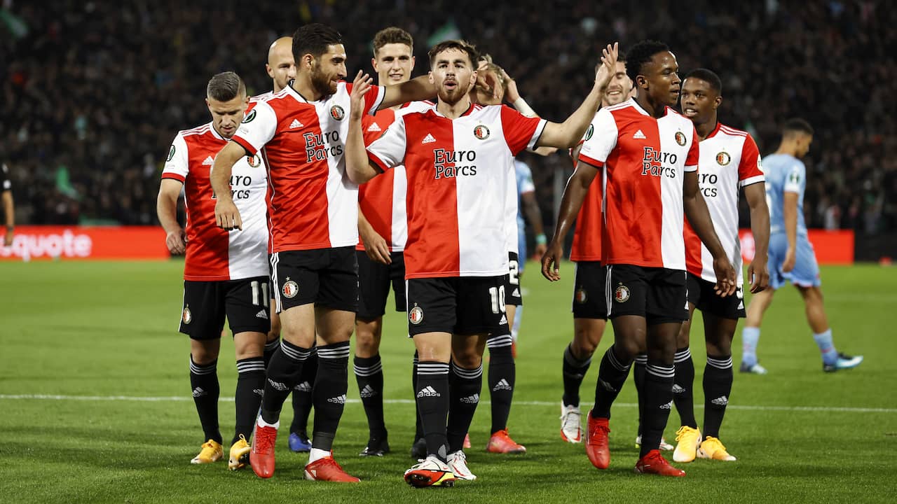 Mede door het openingsdoelpunt van Orkun Kükçü won Feyenoord met 2-1 van Slavia Praag.