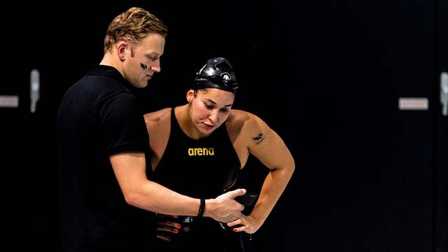 Ferry Weertman en Ranomi Kromowidjojo dit najaar tijdens de International Swimming League.