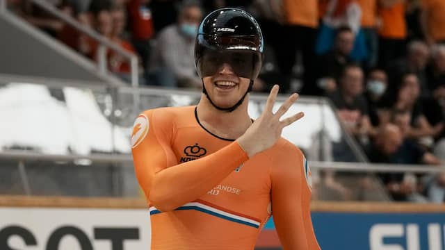 Harrie Lavreysen veroverde zijn derde wereldtitel op deze WK.