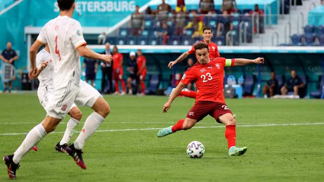 Xherdan Shaqiri zette Zwitserland op 1-1 tegen Spanje.