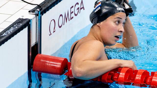 Ranomi Kromowidjojo sluit de Spelen van Tokio af zonder medaille.