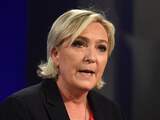 Marine Le Pen van het Front National houdt een korte toespraak na haar verkiezingsnederlaag, 08-05-2017.