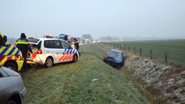 Tientallen ongelukken door ijzel in het noorden. Tientallen ongelukken door ijzel in het noorden.