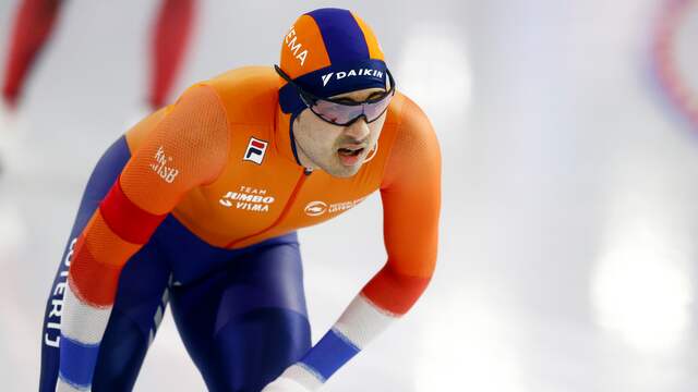 Kai Verbij na zijn gouden race op de 1.000 meter.