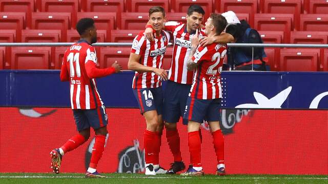 Luis Suárez was opnieuw goud waard voor Atlético Madrid.
