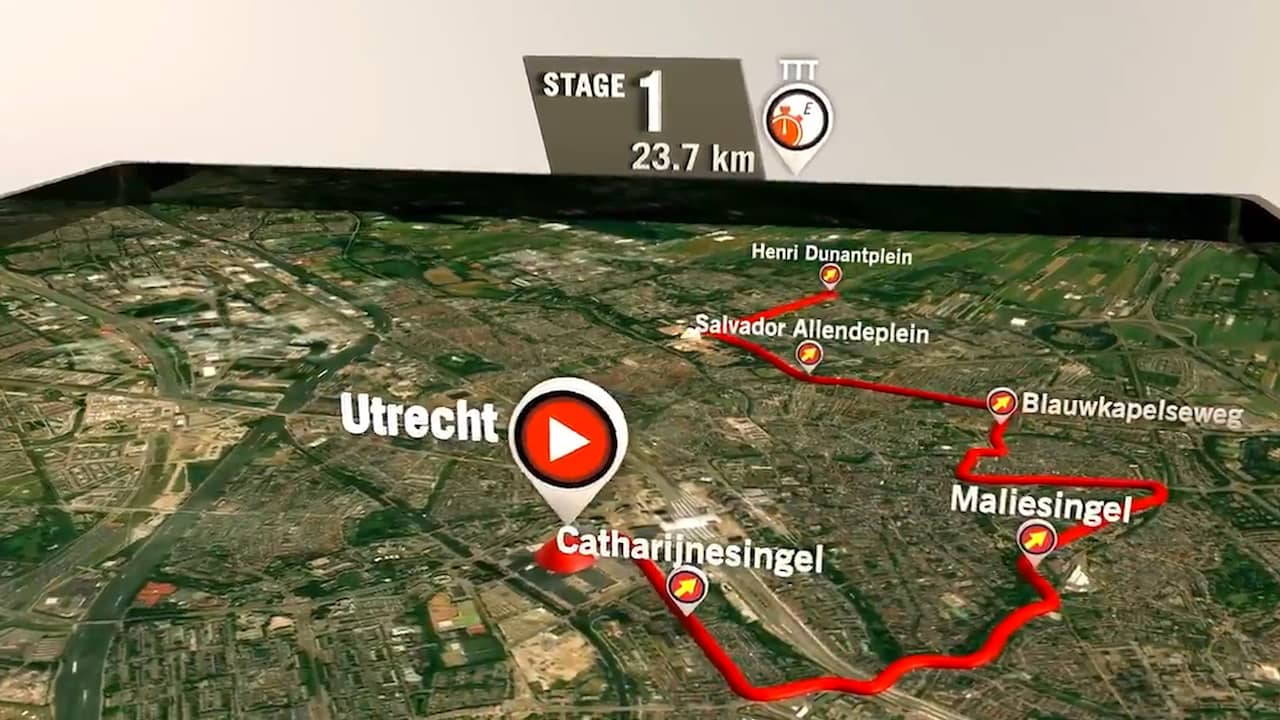 Beeld uit video: Parcours van de eerste drie Vuelta-etappes door Nederland
