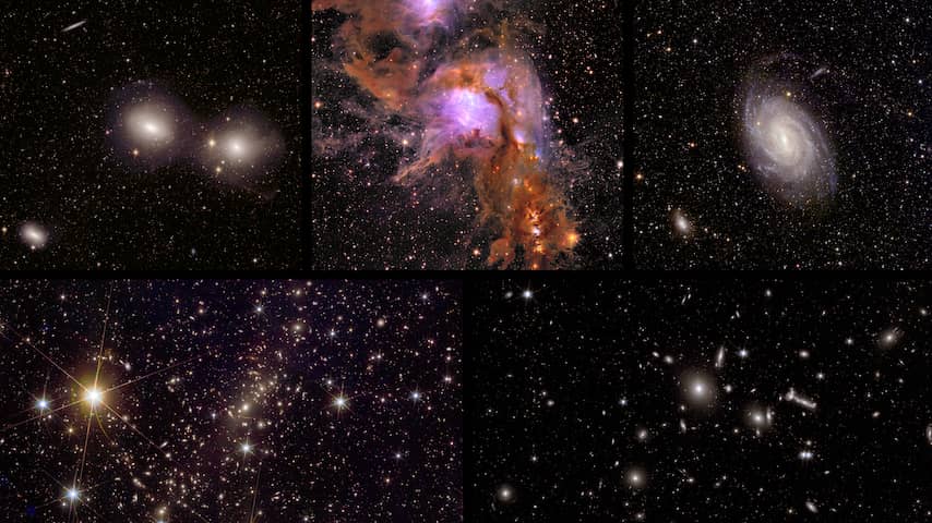 Prachtige nieuwe kleurenfoto's van ruimtetelescoop Euclid