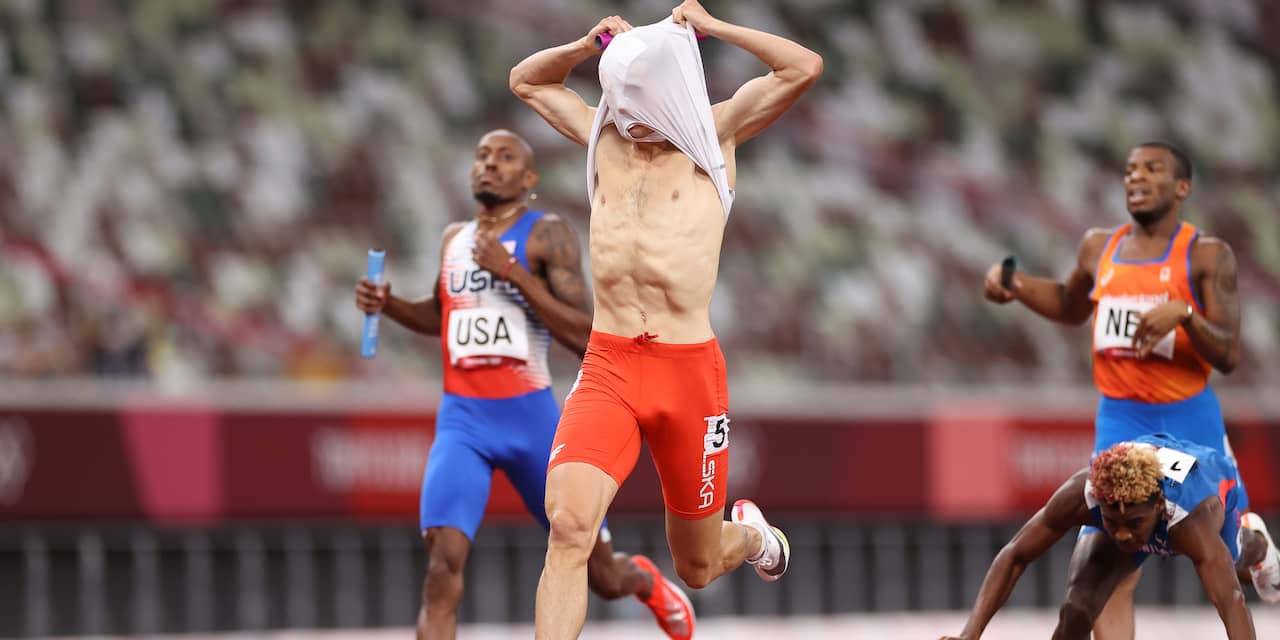 Gemengde estafetteploeg grijpt net naast olympische medaille op 4x400 meter