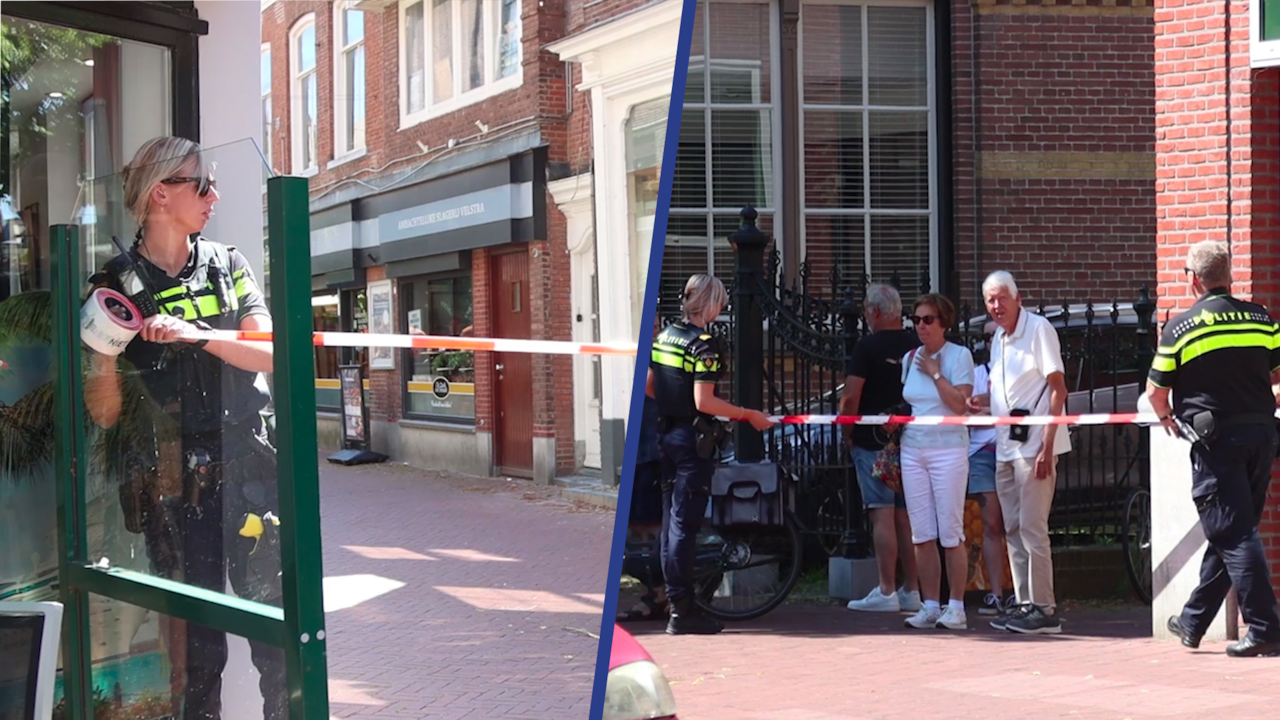 Beeld uit video: Politie sluit omgeving provinciehuis Leeuwarden af wegens dreiging