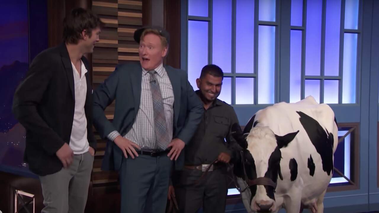 Ashton Kutcher wilde koe weggeven aan fans van 'The Ranch'