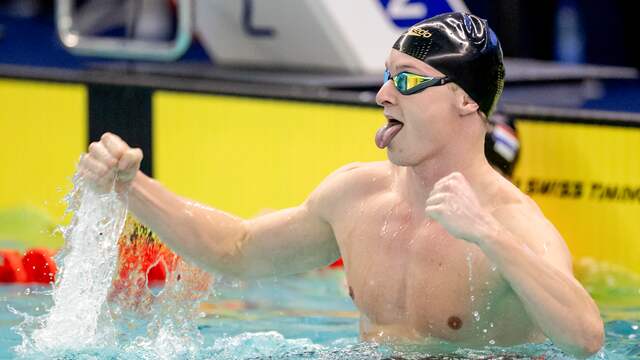 Thom de Boer was rap in de series van de 50 meter vrije slag.