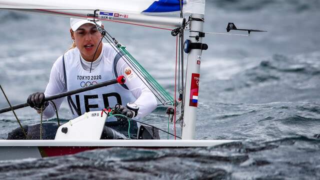 Zeilster Marit Bouwmeester heeft nog kans op goud in de Laser Radial.