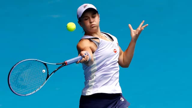 Ashleigh Barty is nog altijd zonder setverlies op de Australian Open.
