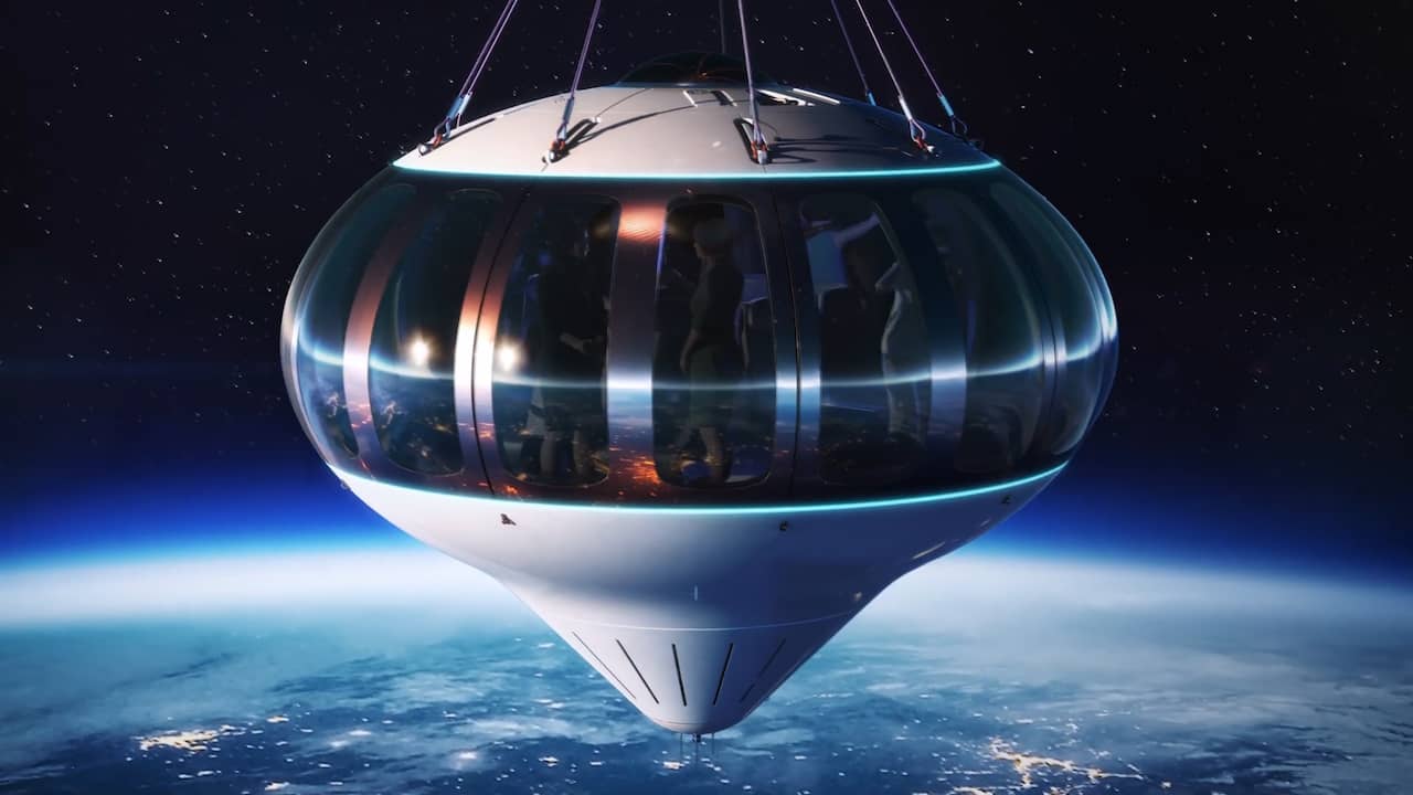 Beeld uit video: Space Perspective wil met enorme ballon toeristen in ruimte brengen