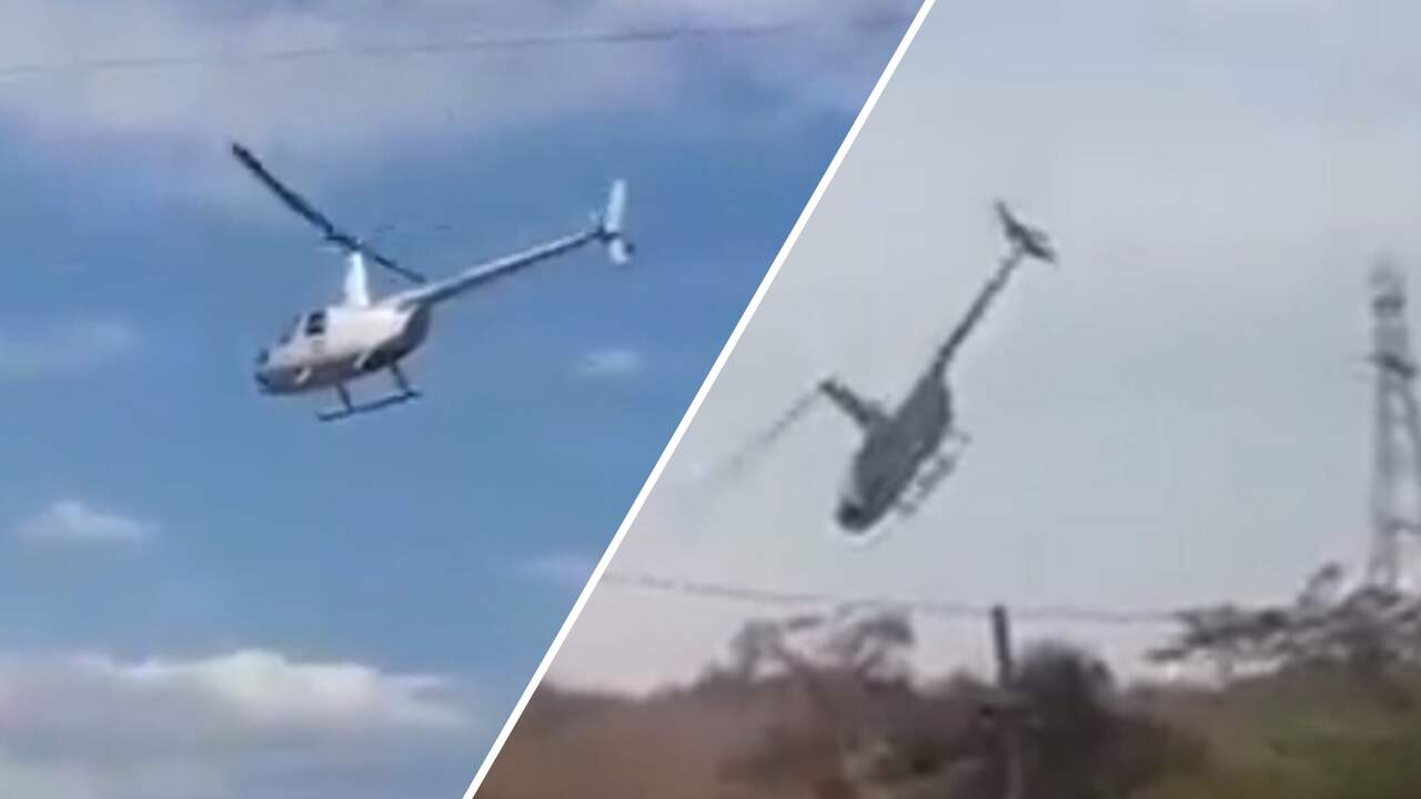 Beeld uit video: Helikopter raakt stroomkabel in Brazilië en stort neer