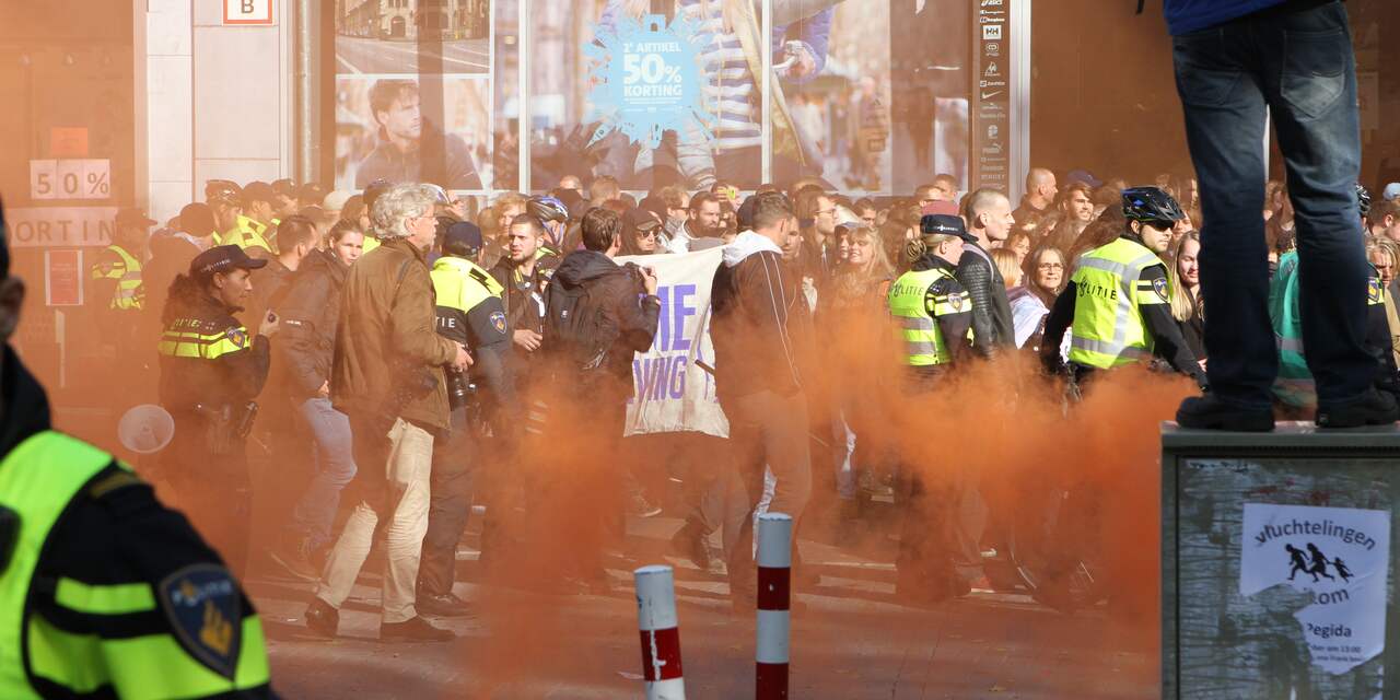 Tien aanhoudingen bij Pegida-protest in Utrecht