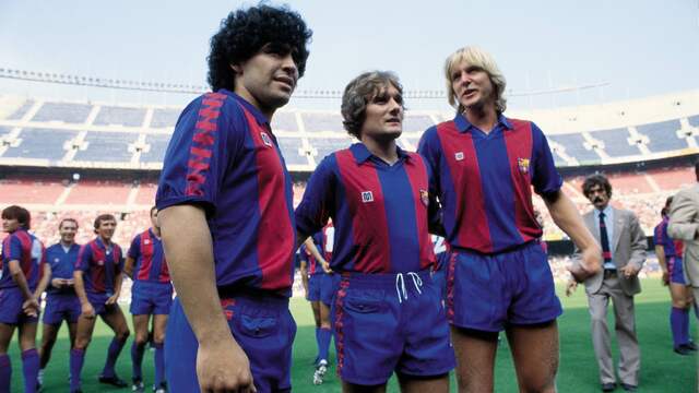 Diego Maradona speelde twee jaar voor FC Barcelona.