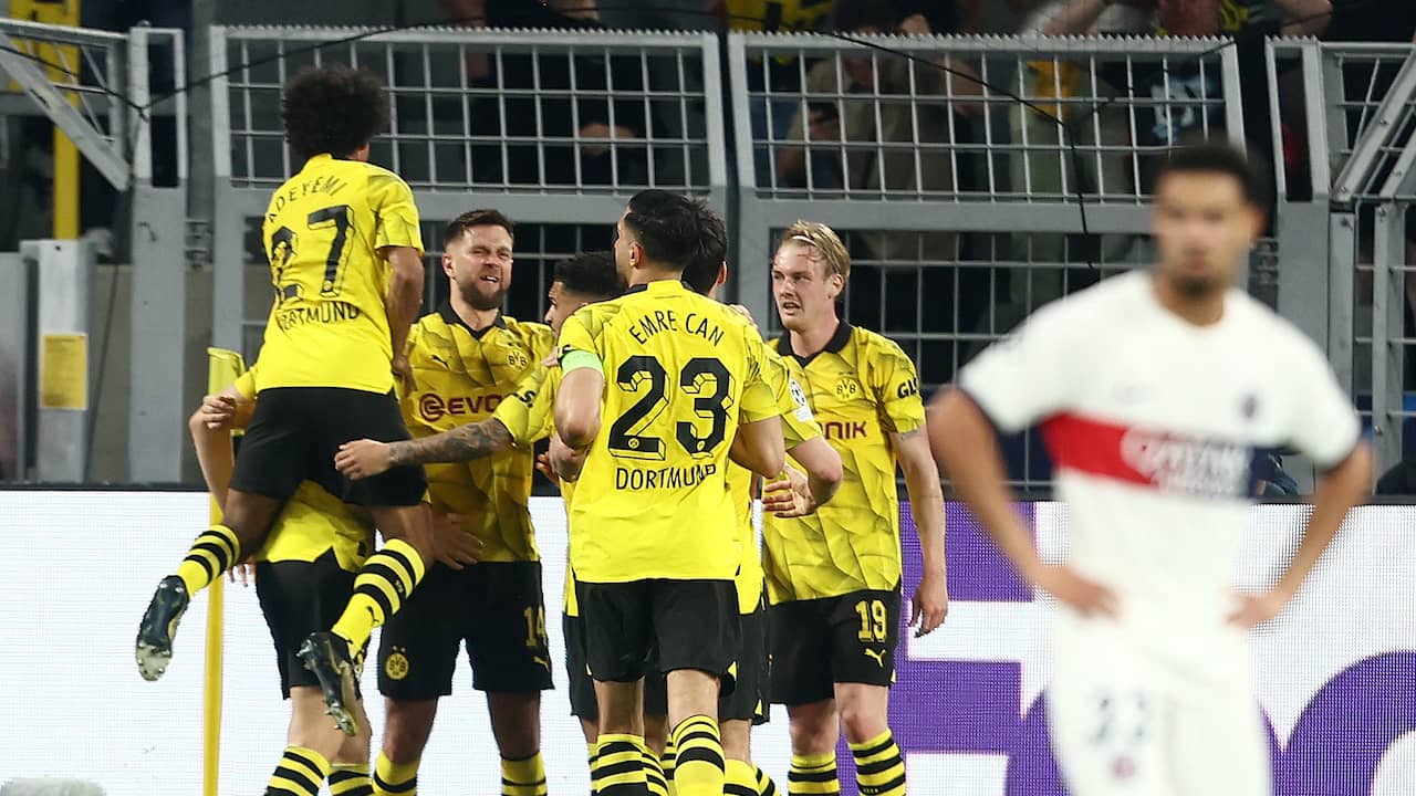 Beeld uit video: Füllkrug zet Dortmund op voorsprong tegen PSG met fel schot