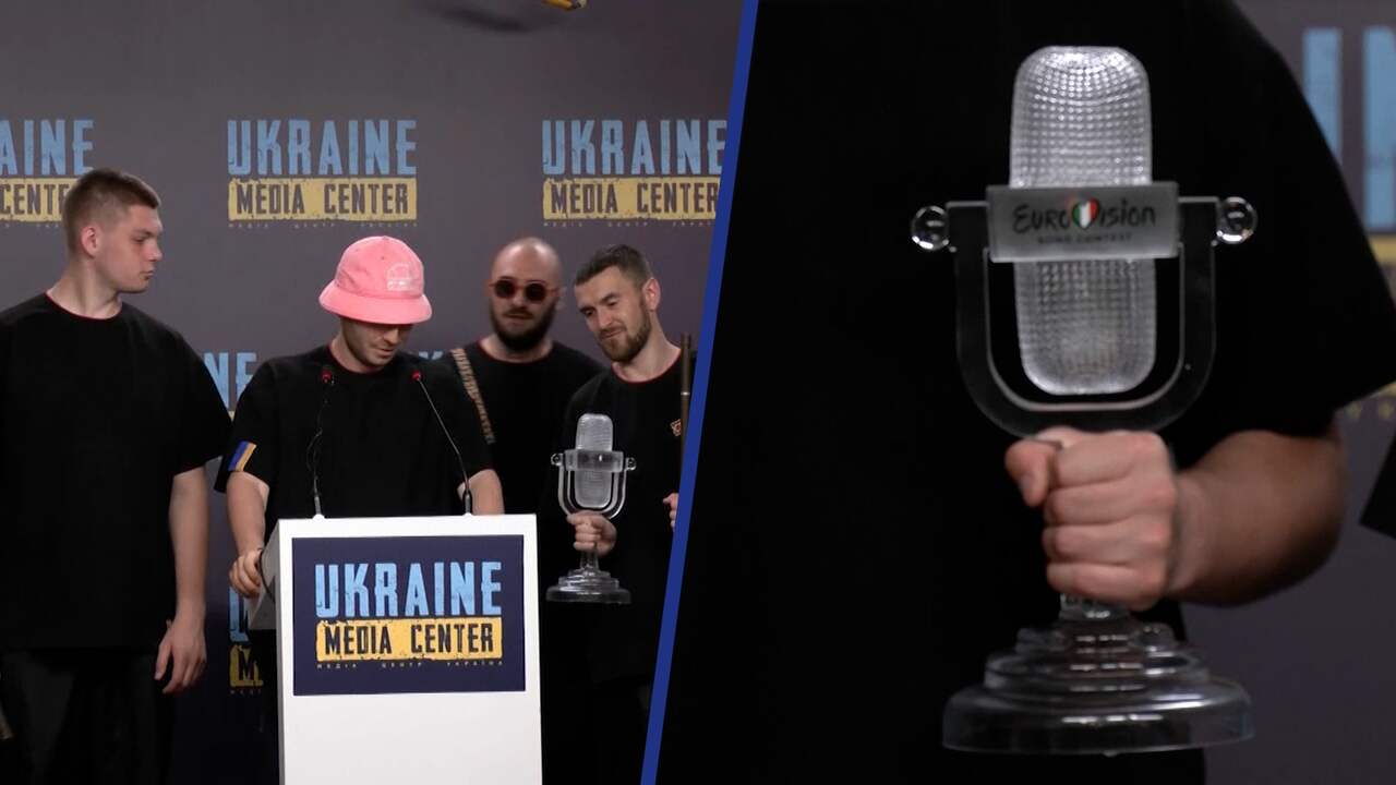Beeld uit video: Kalush Orchestra wil Songfestival-trofee veilen voor Oekraïne