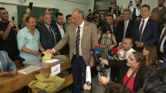 Beeld uit video: Uitdagers Erdogan brengen stem uit in Turkije