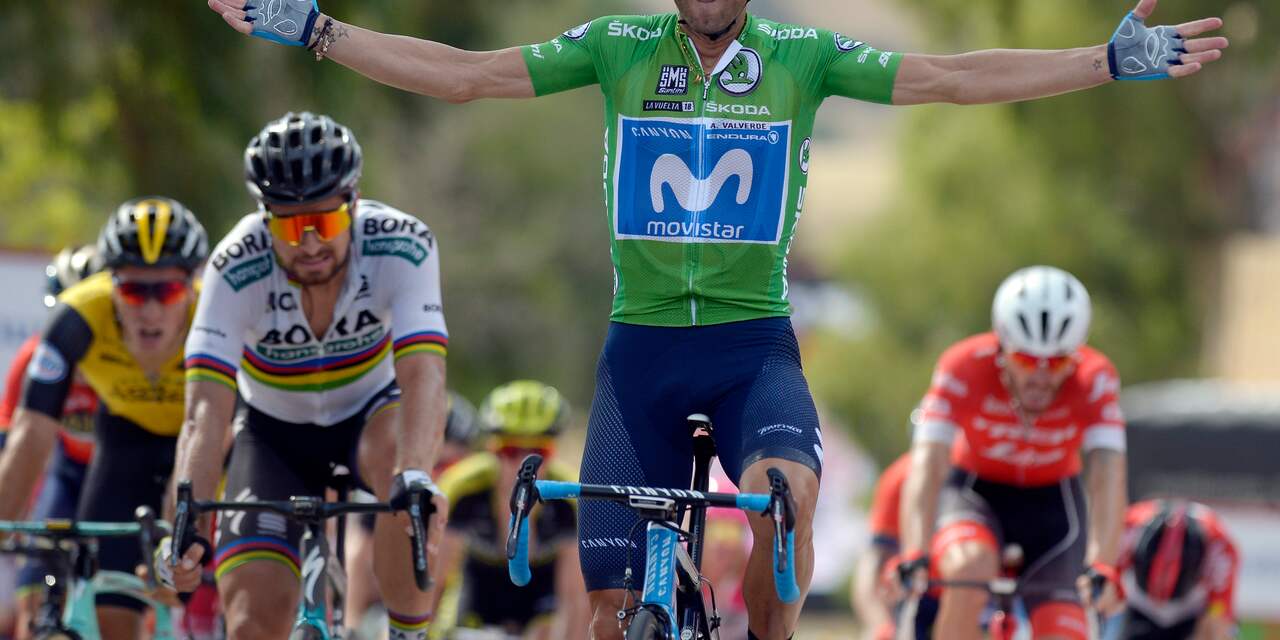 Valverde troeft Sagan en Van Poppel af in achtste etappe Vuelta